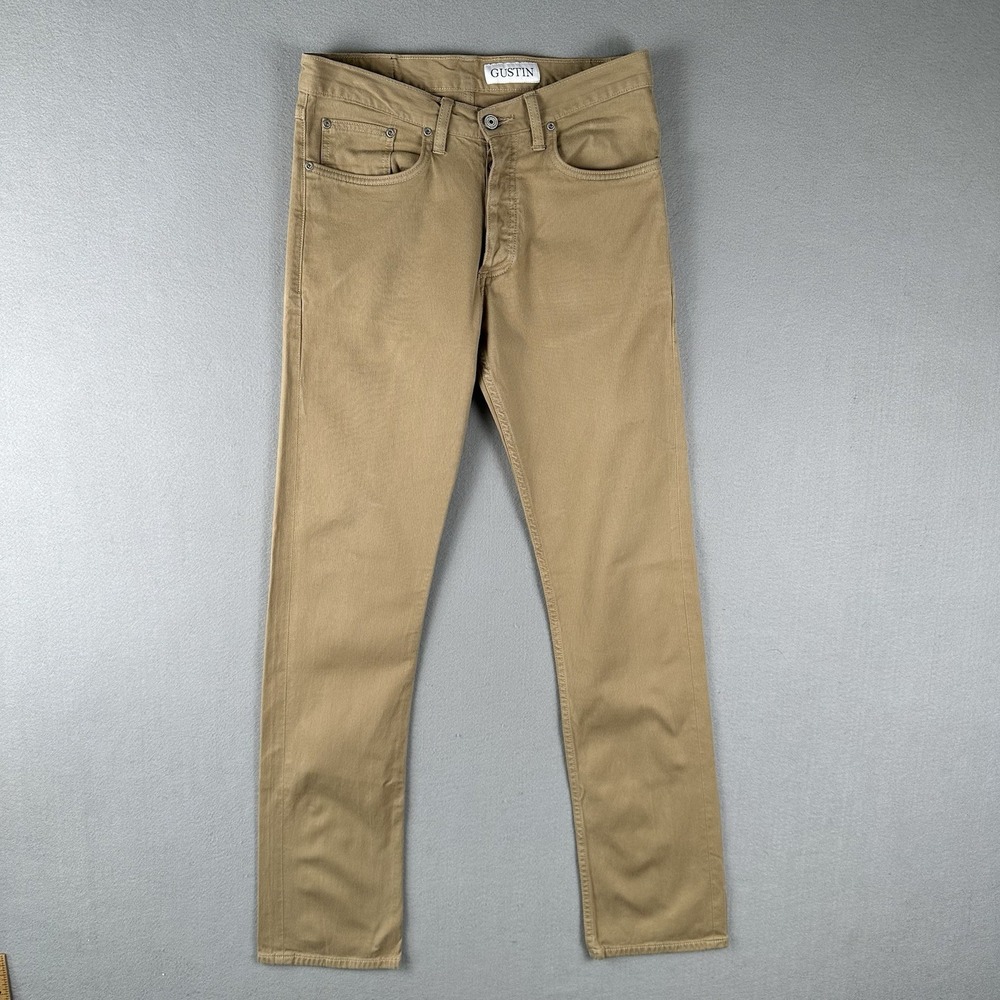 Gustin #368 Japan Selvedge Bedford Corduroy Pants Men's 32x32 Brown Raw Straight